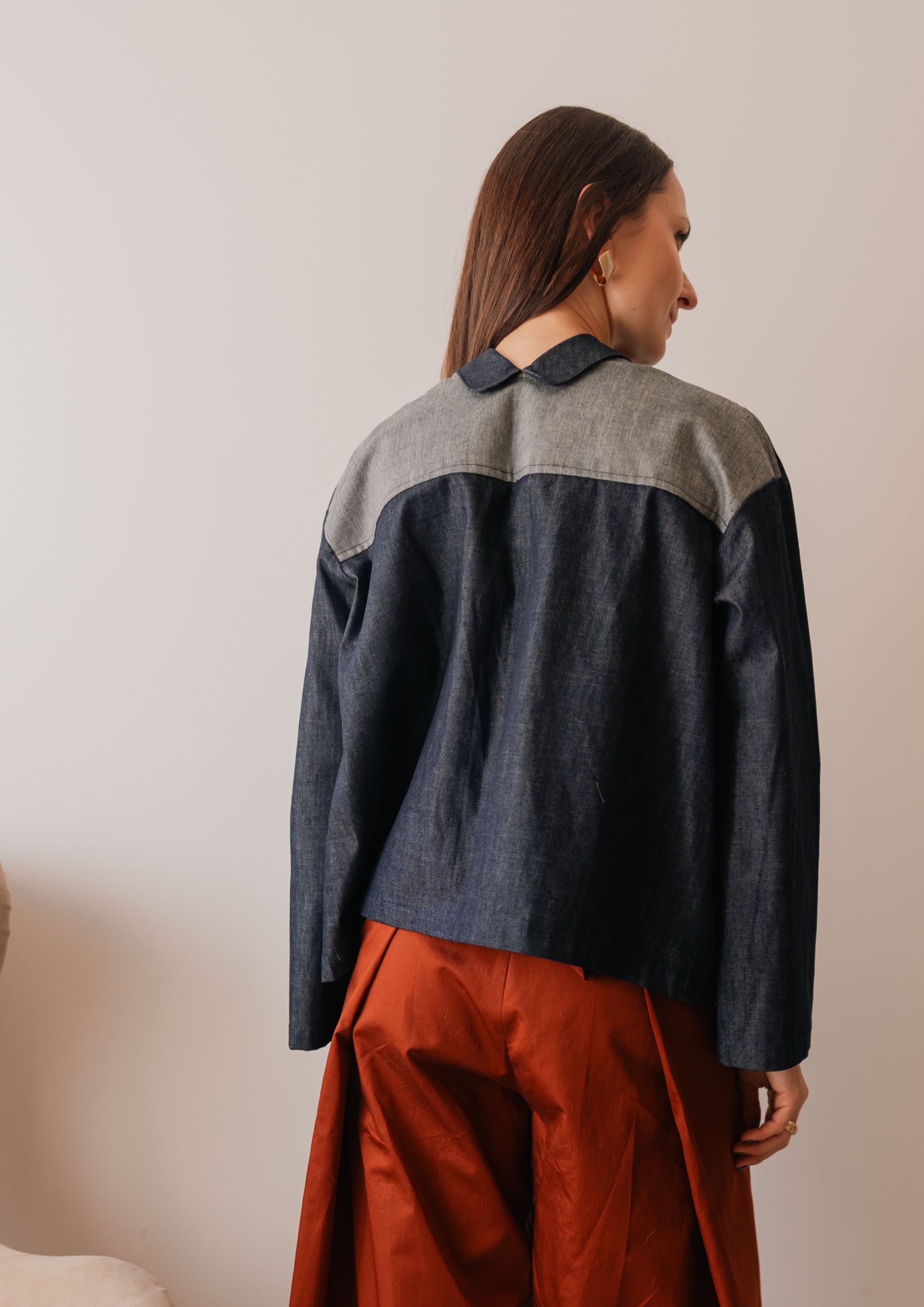 Denim Patchwork SHIRT JACKET