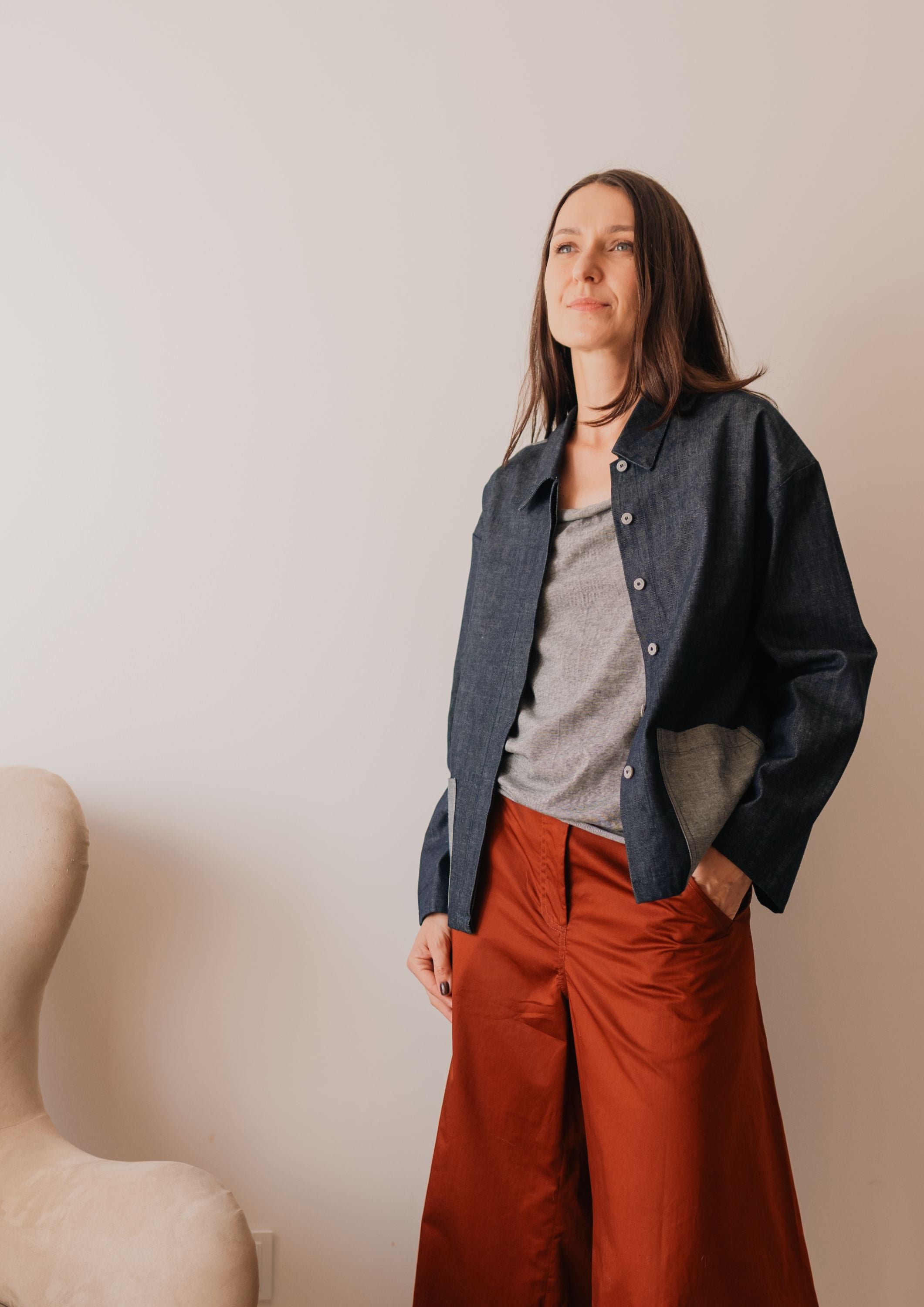 Denim Patchwork SHIRT JACKET