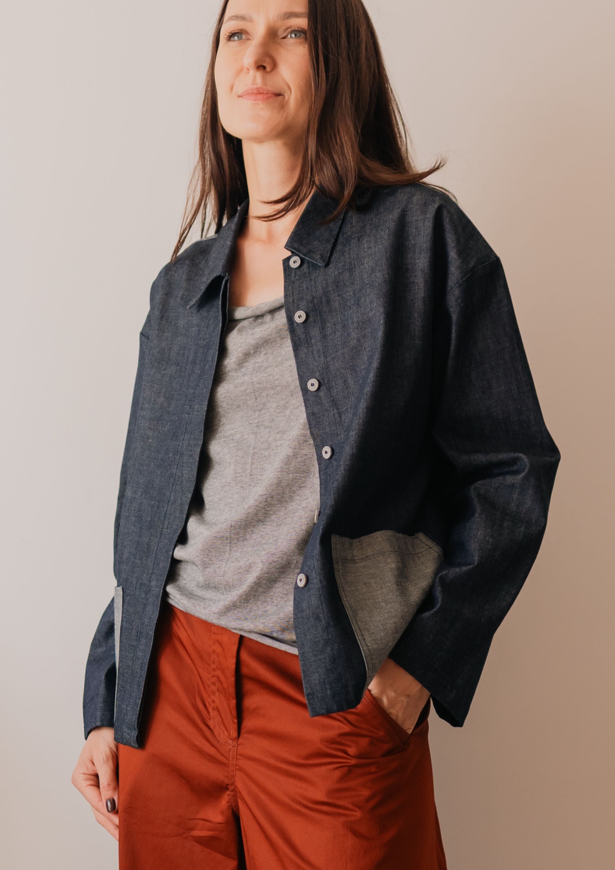 Denim Patchwork SHIRT JACKET
