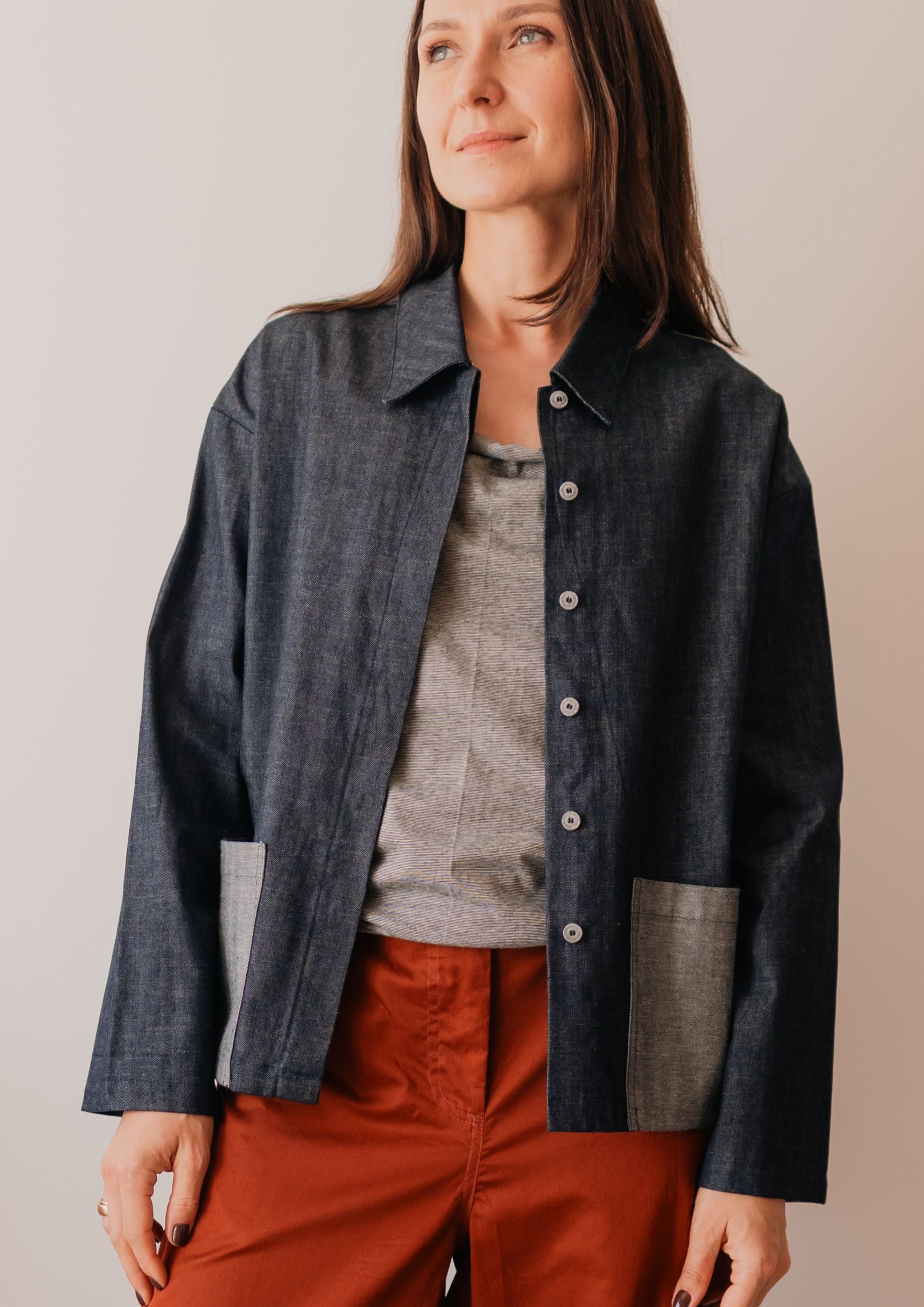 Denim Patchwork SHIRT JACKET