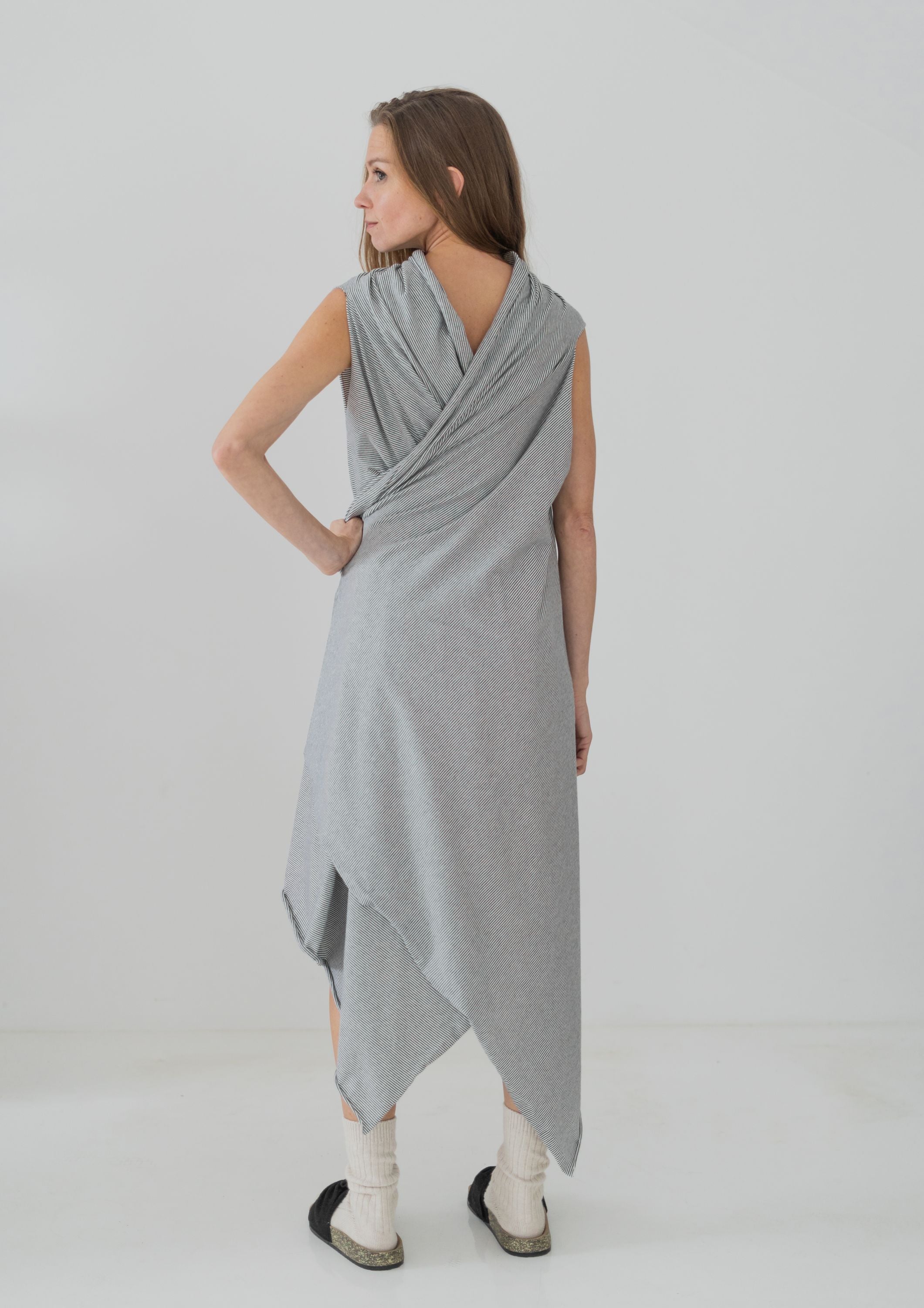 Striped Wrap dress SEIS OPEN